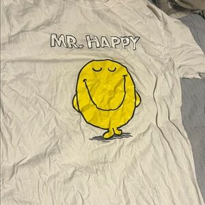 White Mr. Happy Graphic T-Shirt